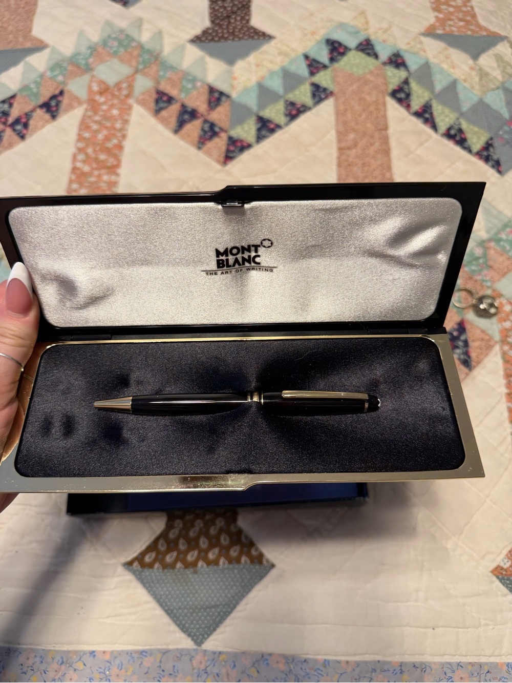 Montblanc Black and Gold Ballpoint Pen in Branded Case